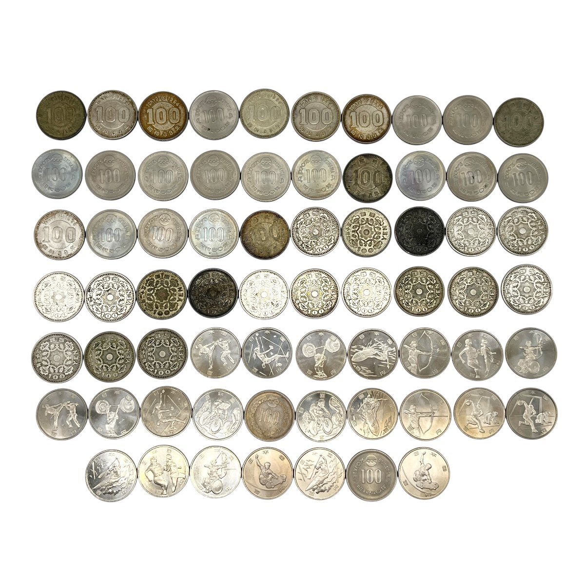 100円硬貨　おまとめ　大量　東京オリンピック　鳳凰　沖縄国際海洋博覧会　他　旧硬貨　額面6700円　中古品　こねこ便420　蘇や(MtY2768)