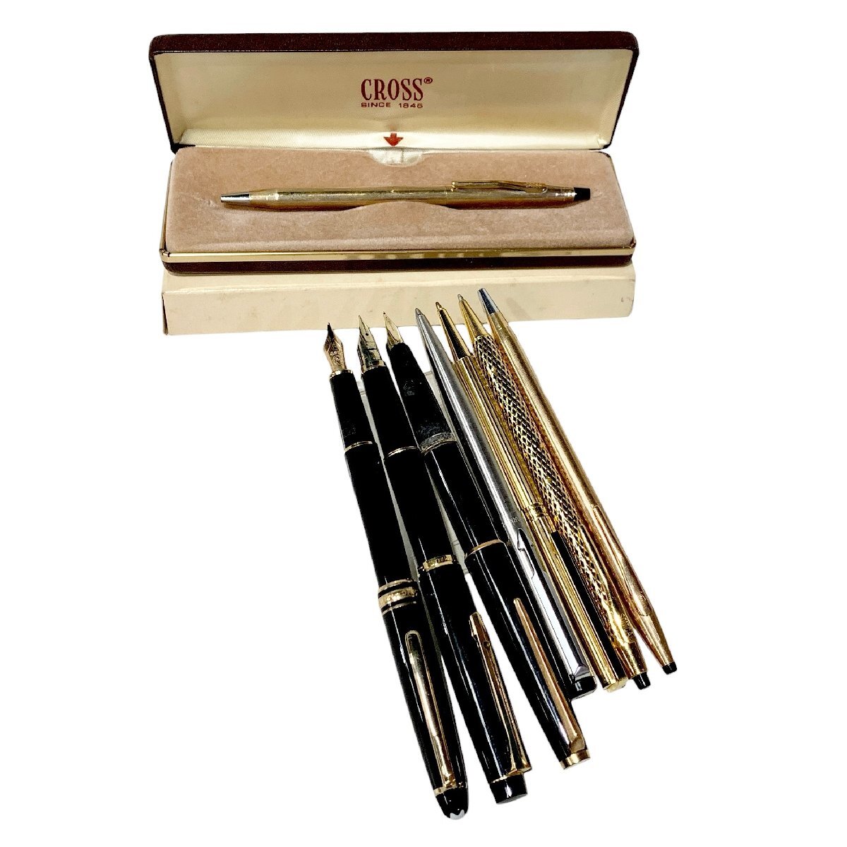 MONTBLANC モンブラン 万年筆 他 文房具 PILOT/PARKER 他 14K/14K-585/585 8点 おまとめ ジャンク品 コンパクトサイズ 蘇や(HY1416)