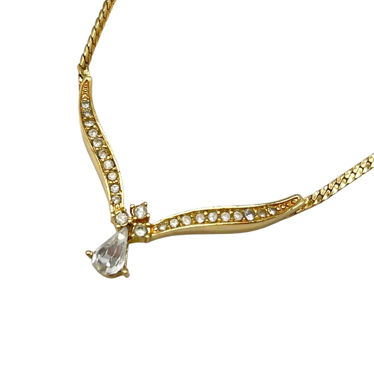Christian Dior　ディオール　アクセサリー ネックレス　ラインストーン　レディース　中古品　こねこ便420　蘇や(HY1419)