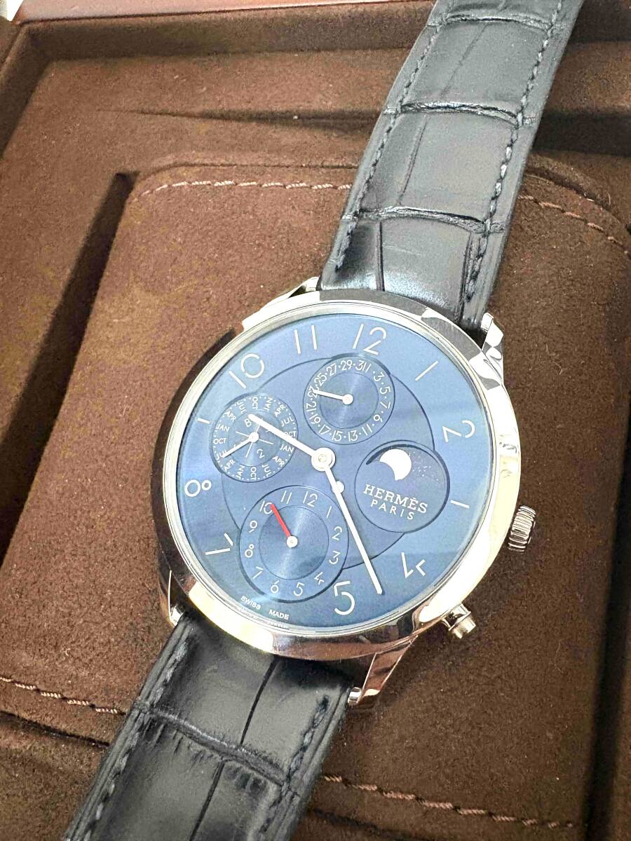 エルメス スリム ドゥ エルメス パーペチュアル カレンダー PT950 プラチナ製 自動巻 Cal.H1950
