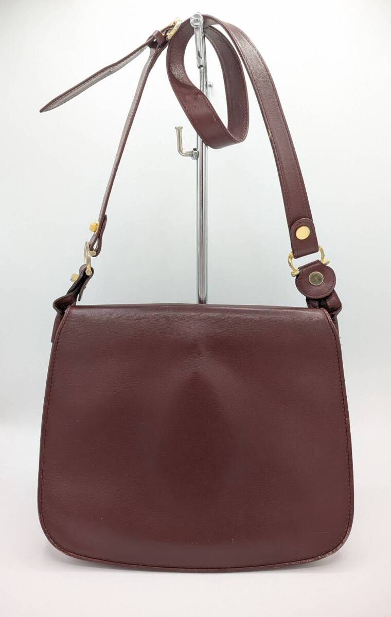 Cartier カルティエ les must de cartier マストライン ショルダーバッグ ボルドー　縦23.5cm 横28.5cm マチ5cm　Y-1061