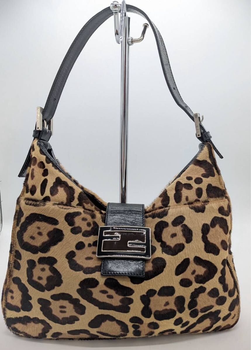 フェンディ FENDI ハンドバッグ マンマバケット ショルダーバッグ ハラコ レオパード柄 ワンショルダーバッグ