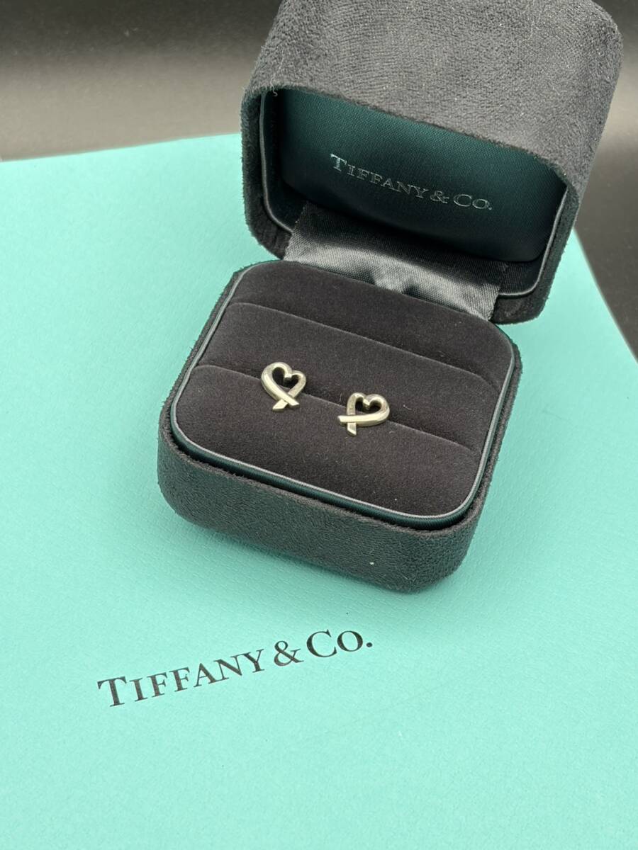 Tiffany&Co. ティファニー ピアス ラビングハート シルバー SV925 　箱付属無し　Y1-12180-UF10