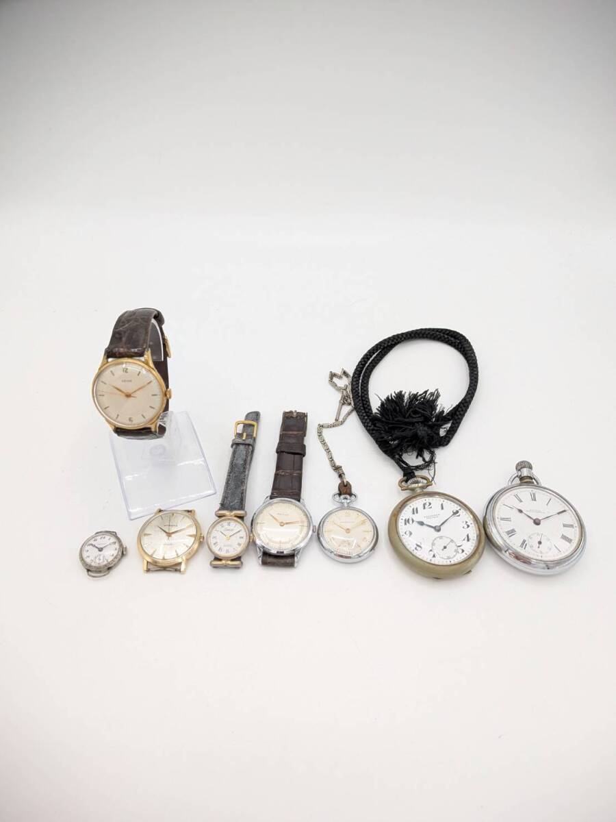 腕時計 懐中時計 8本まとめ SEIKO Waltham REVUE など 手巻き アンティーク ヴィンテージ　一部稼働確認　Y1-12179-UF10