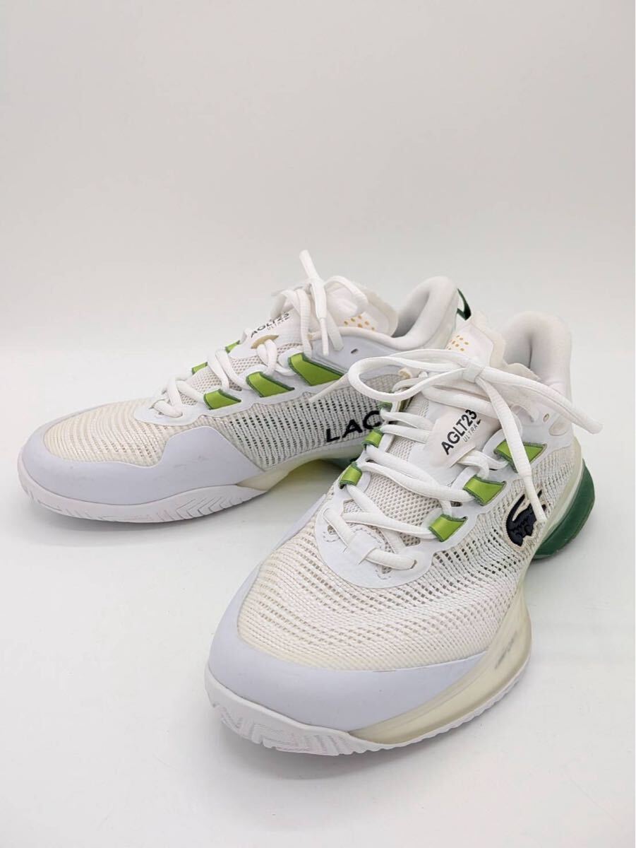 LACOSTE AG-LT23 ULTRA テニスシューズ ホワイト×グリーン 24.0cm UK5 Y1-12156-UF10