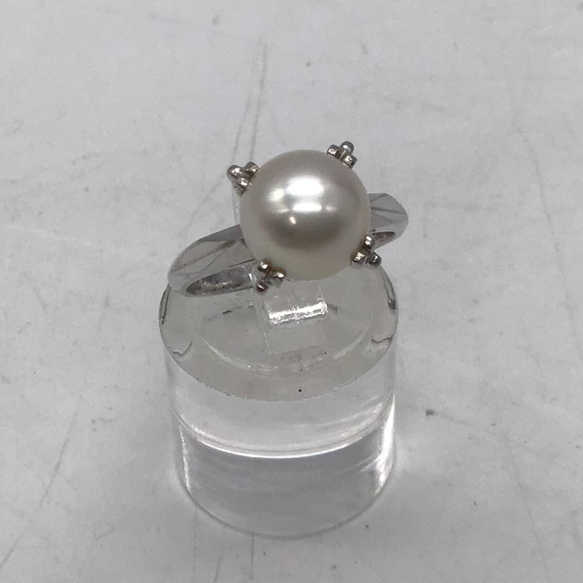 ＃6662 Pt900 プラチナ パール リング MIKIMOTO？ ミキモト？ 指輪 真珠 アクセサリー 真珠サイズ約9.2mm サイズ12号 52 重量約6.4g 