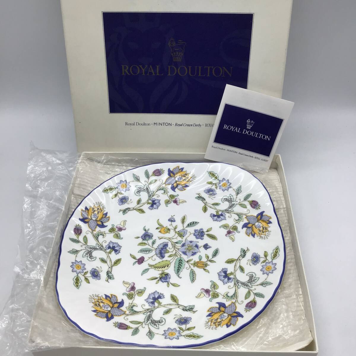 ＃6303 Royal Doulton ロイヤル ドルトン ハドンホールブル B&B S/S MINTON お皿 大皿 プレート 花柄 食器 洋食器 ブランド食器 箱有