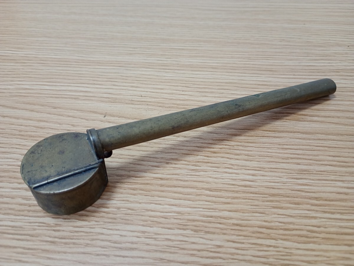 【0603C】 矢立 書道具 ヴィンテージ 古道具 時代物 文具 約20cm アンティーク レトロ 矢立て 筆入れ　 金属製