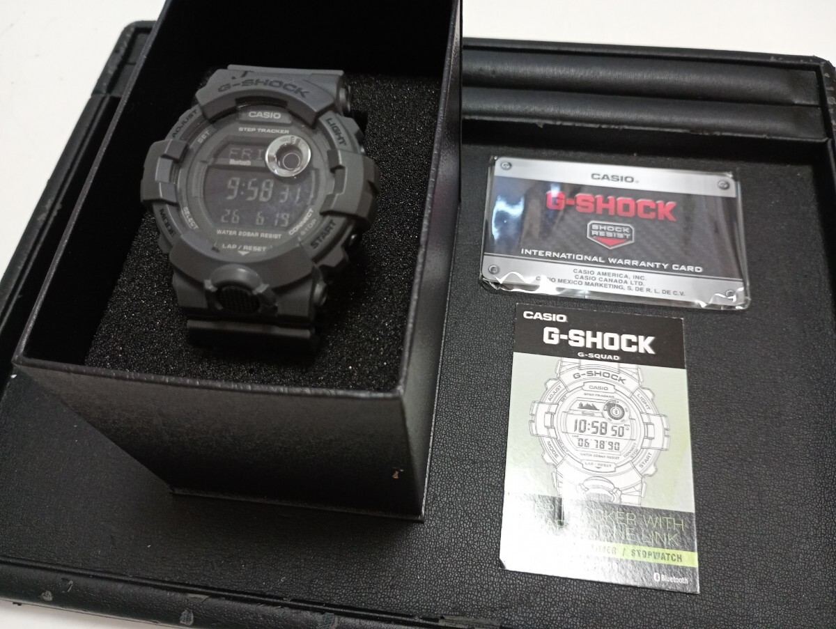【0619D】【100円スタート】 CASIO カシオ G-SHOCK G-ショック オールブラック マッドブラック　GBDー800 稼働品 腕時計 Gショック