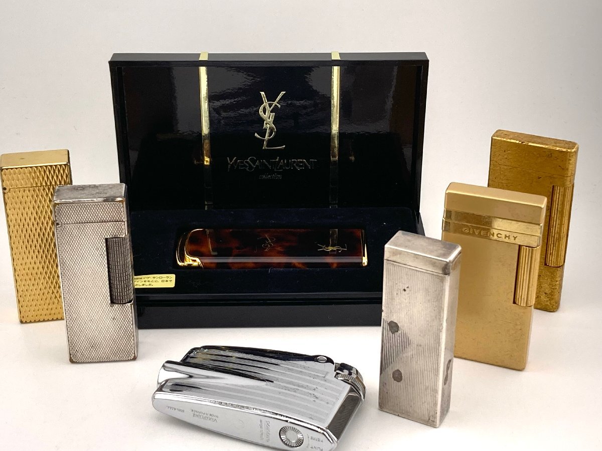 ★ BP ★ １円 ダンヒル ジバンシー YSL ロンソン マルマン ライター 7本まとめ ゴールド シルバー ブルー べっ甲柄 ジャンク 【中古】
