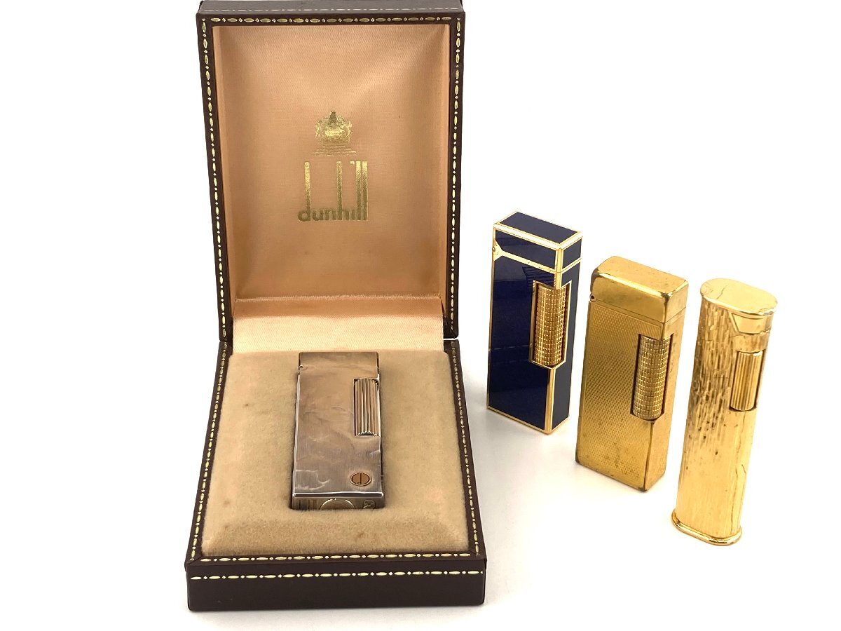 ★ BP ★　１円　Dunhill　ダンヒル　ライター 4本まとめ ゴールド シルバー ブルー ジャンク 【ライター】【中古】