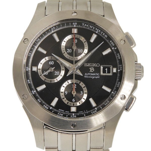 1円 稼働 セイコー SEIKO 6S28-00A0 自動巻き ブライツ クロノ 黒文字盤 チタニウム×チタニウム メンズ 腕時計
