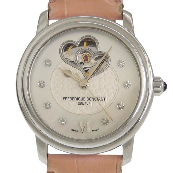 1円 不動 ジャンク フレデリックコンスタント FREDERIQUE CONSTANT FC-303/310X2P 自動巻き ダイヤ シェル文字盤 SS×レザー メンズ 腕時計
