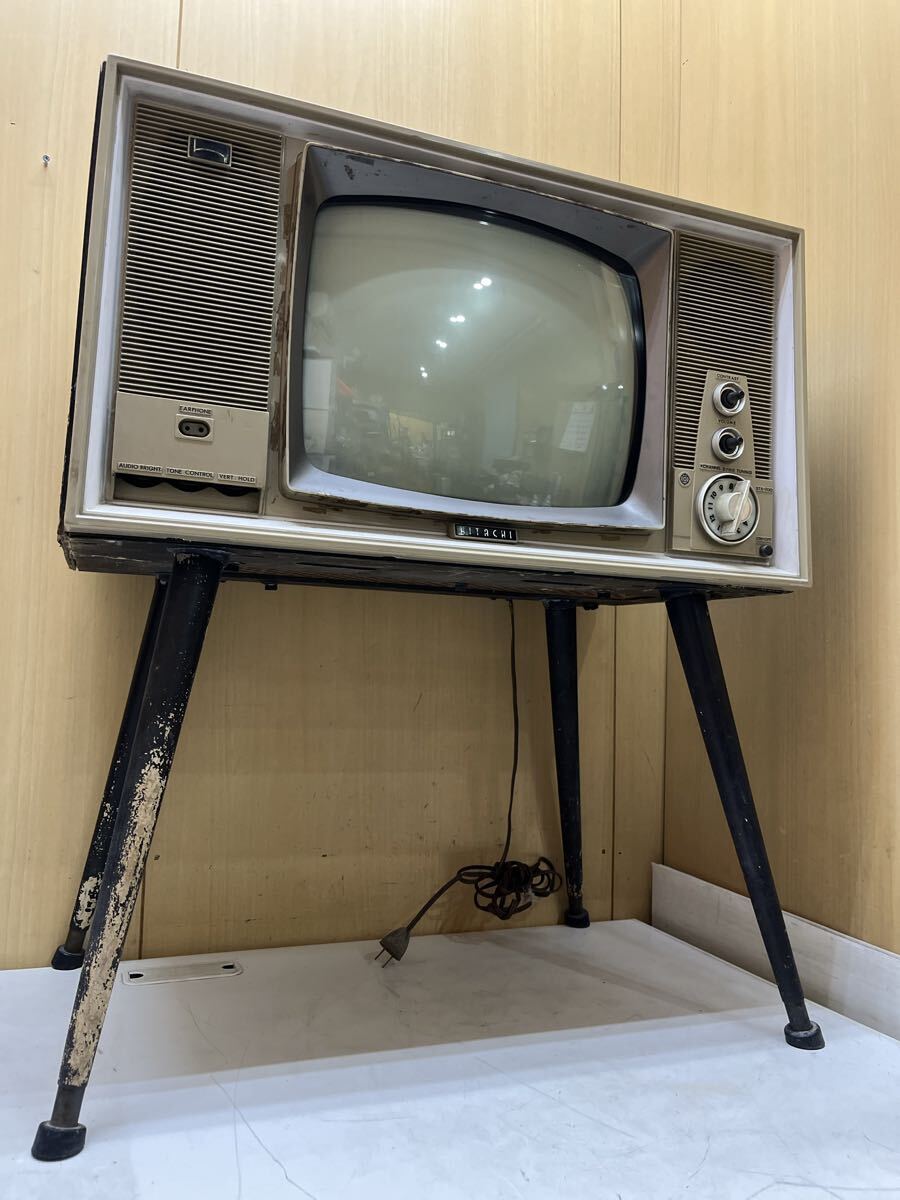U041047 当時物　HITACHI STX-900 日立 真空管テレビ ブラウン管 昭和レトロ 電化製品 脚付きテレビ　通電NG ジャンク品　