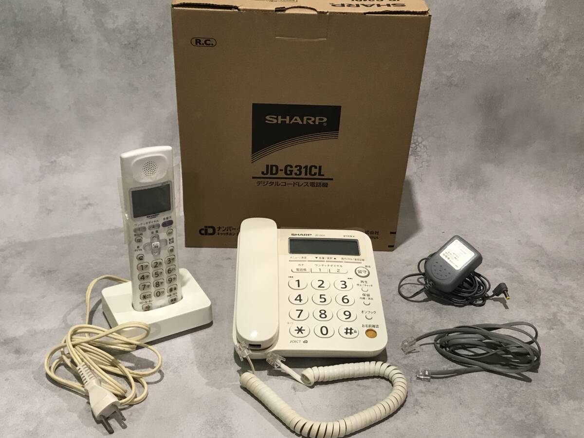 シャープ電話機　JD-G31CL　子機付　中古　※子機通電未確認