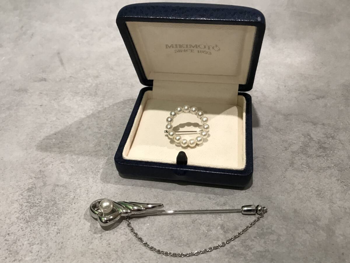 MIKIMOTO ミキモト　パール　ブローチ　TASAKI 田崎真珠　パール　ピンブローチ　SILVER　セット