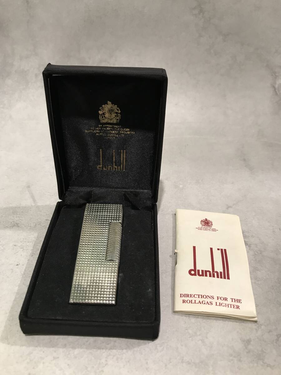 dunhill ダンヒル ガスライター ローラー式 シルバーカラー ケース付き