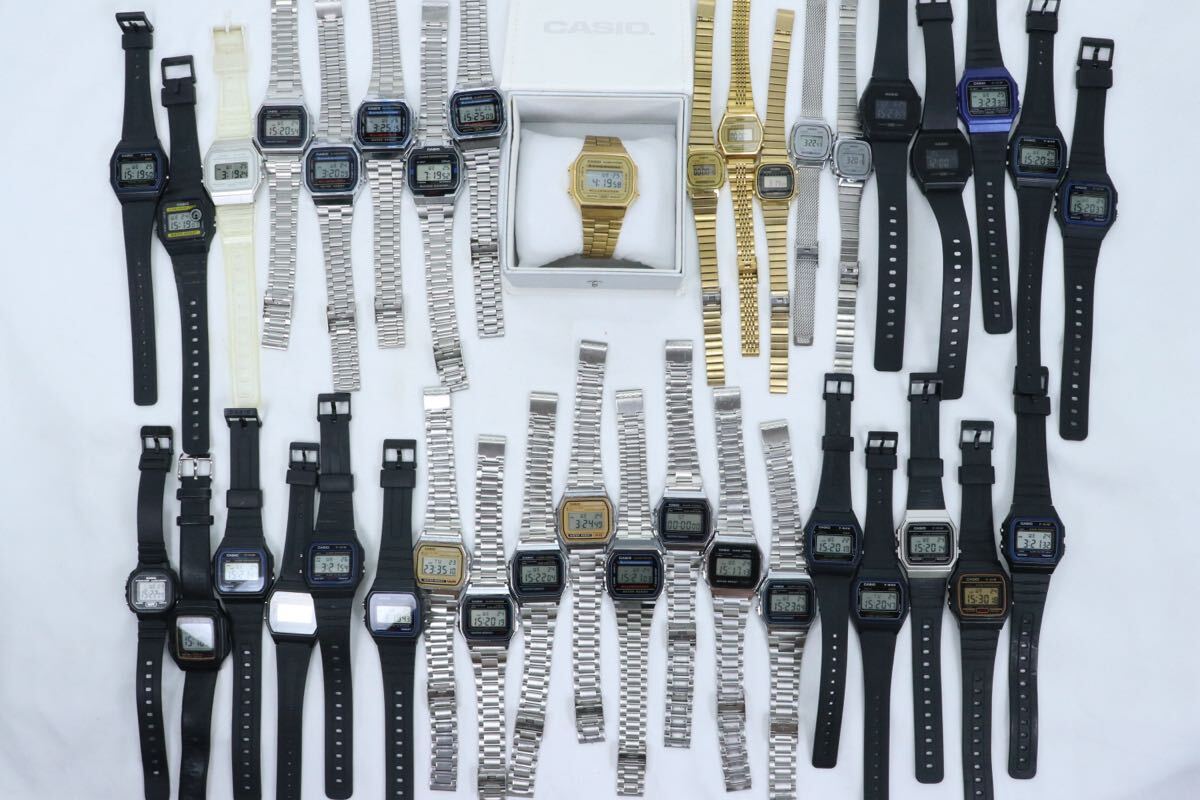 (全て稼働)CASIO チープカシオ 38本 まとめ セット カシオ GOLD ゴールド シルバー A168 LA670W A158W F-84W 腕時計 人気 資産 稼働品