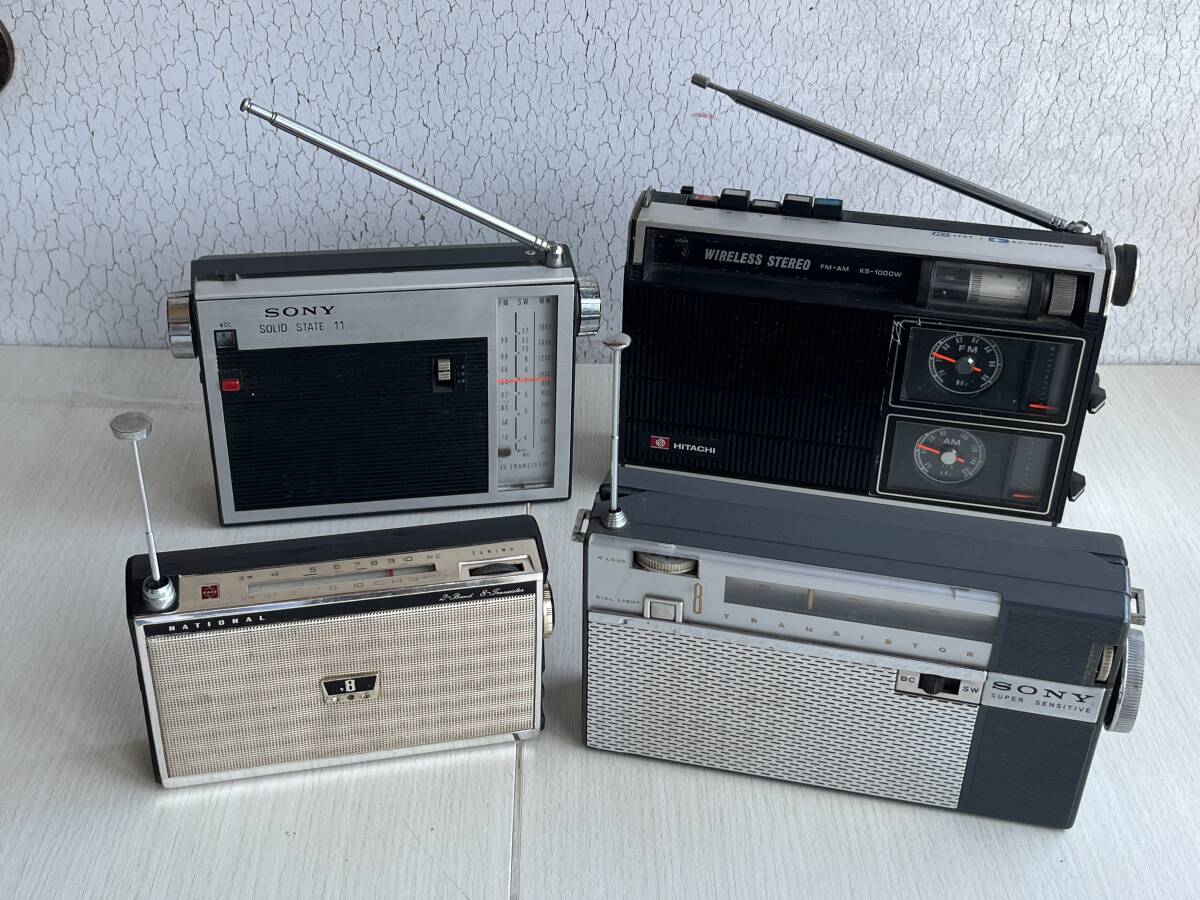 【M201】■MATUSHITA T-46 ■SONY TFY-110D■SONY TR-813■HITACHI KS-1000W ラジオ レトロ 中古 ジャンク品扱い 4点まとめて