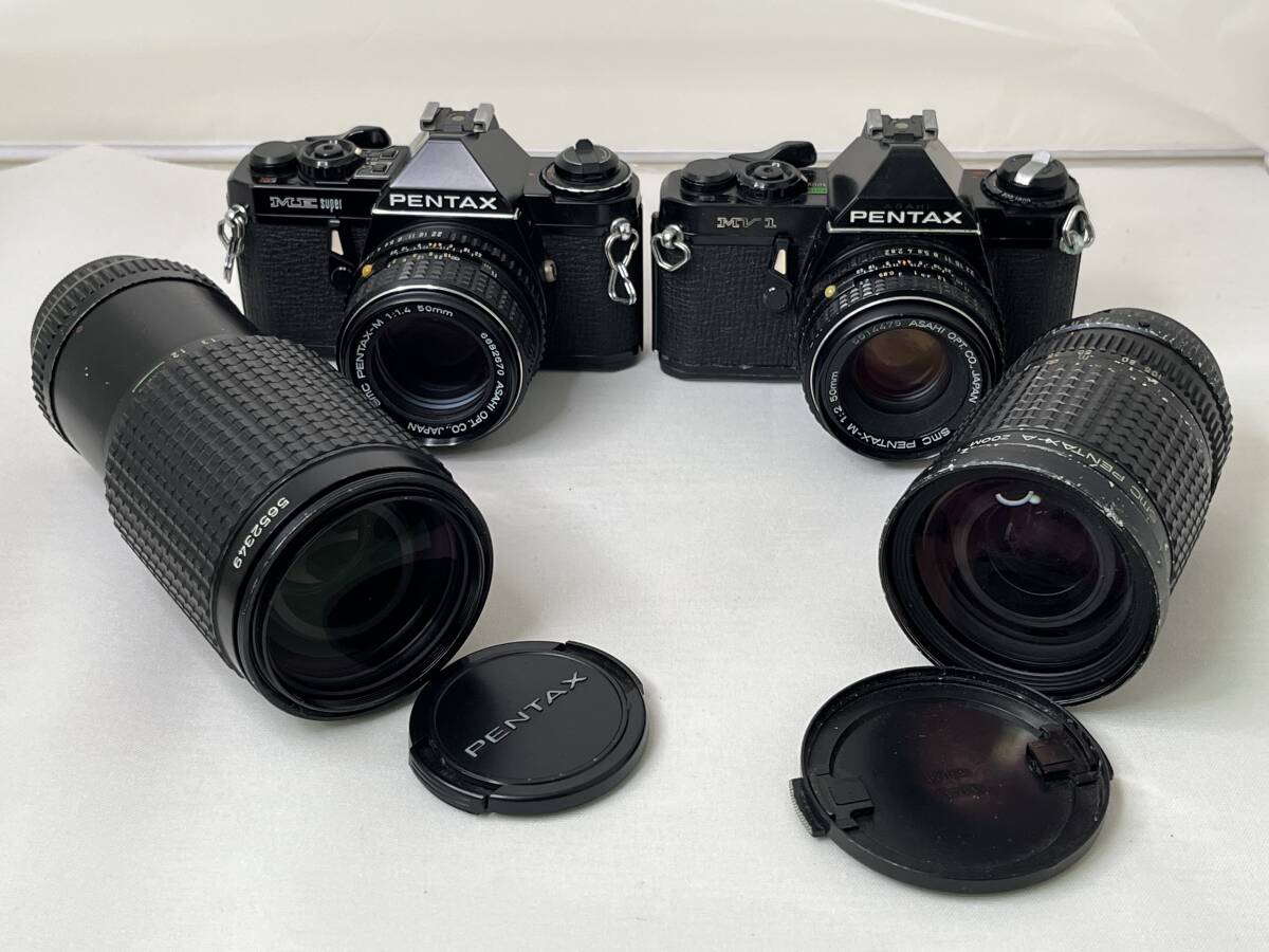 【M262】PENTAX ME SUPER ■PENTAX MV 1 ■SMC PENTAX-M 1:1.4 50mm ■SMC PENTAX-M 1:2 50mm 他 まとめて 動作品 中古品 年代物