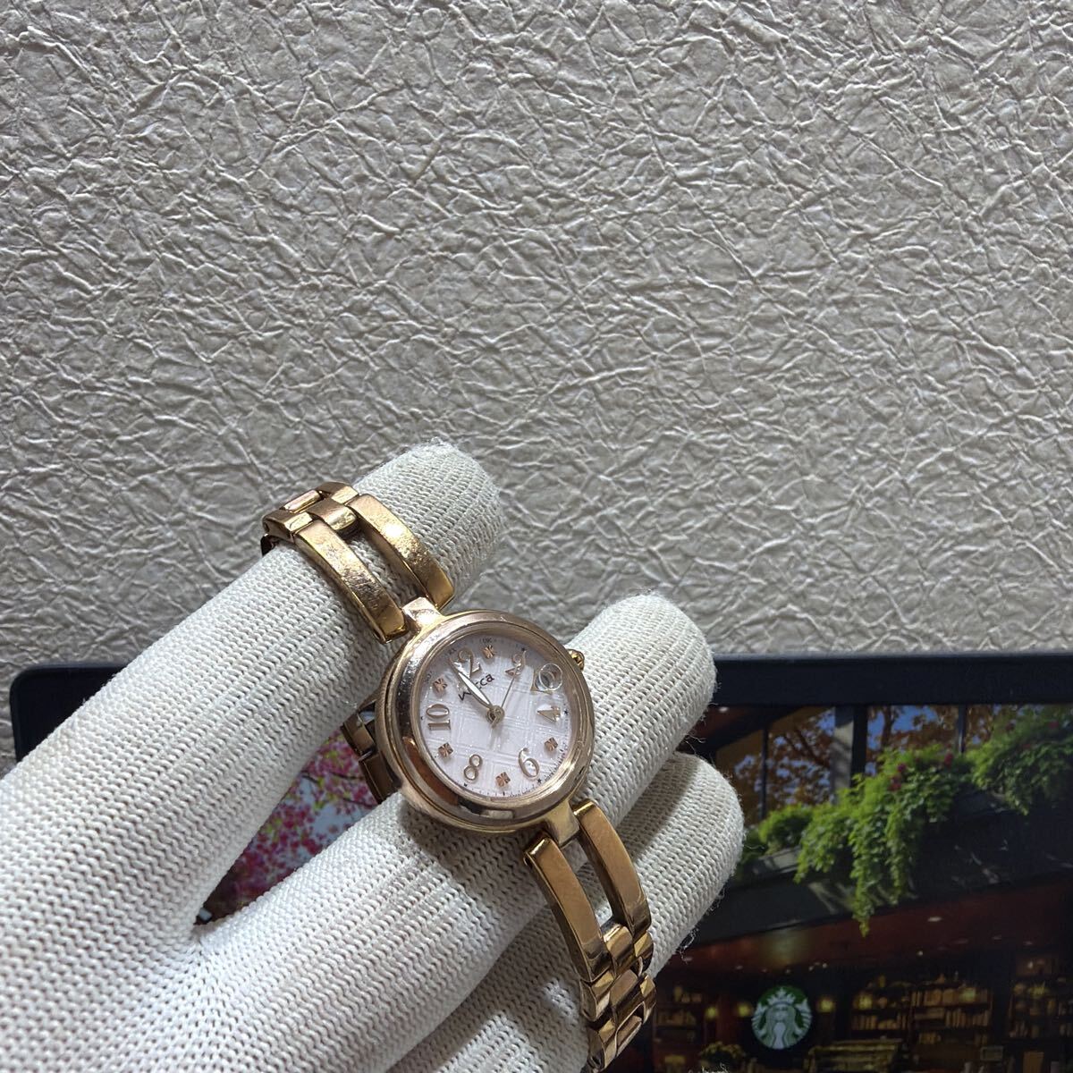 CITIZEN Wicca ピンクゴールド 腕時計 ソーラー レディース　綺麗　稼動品