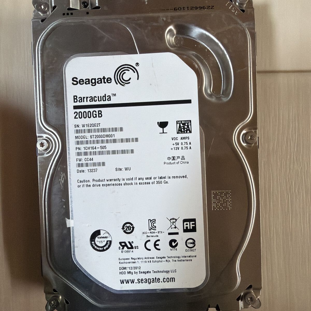 Seagate Barracuda SATA HDD 2TB 動作品