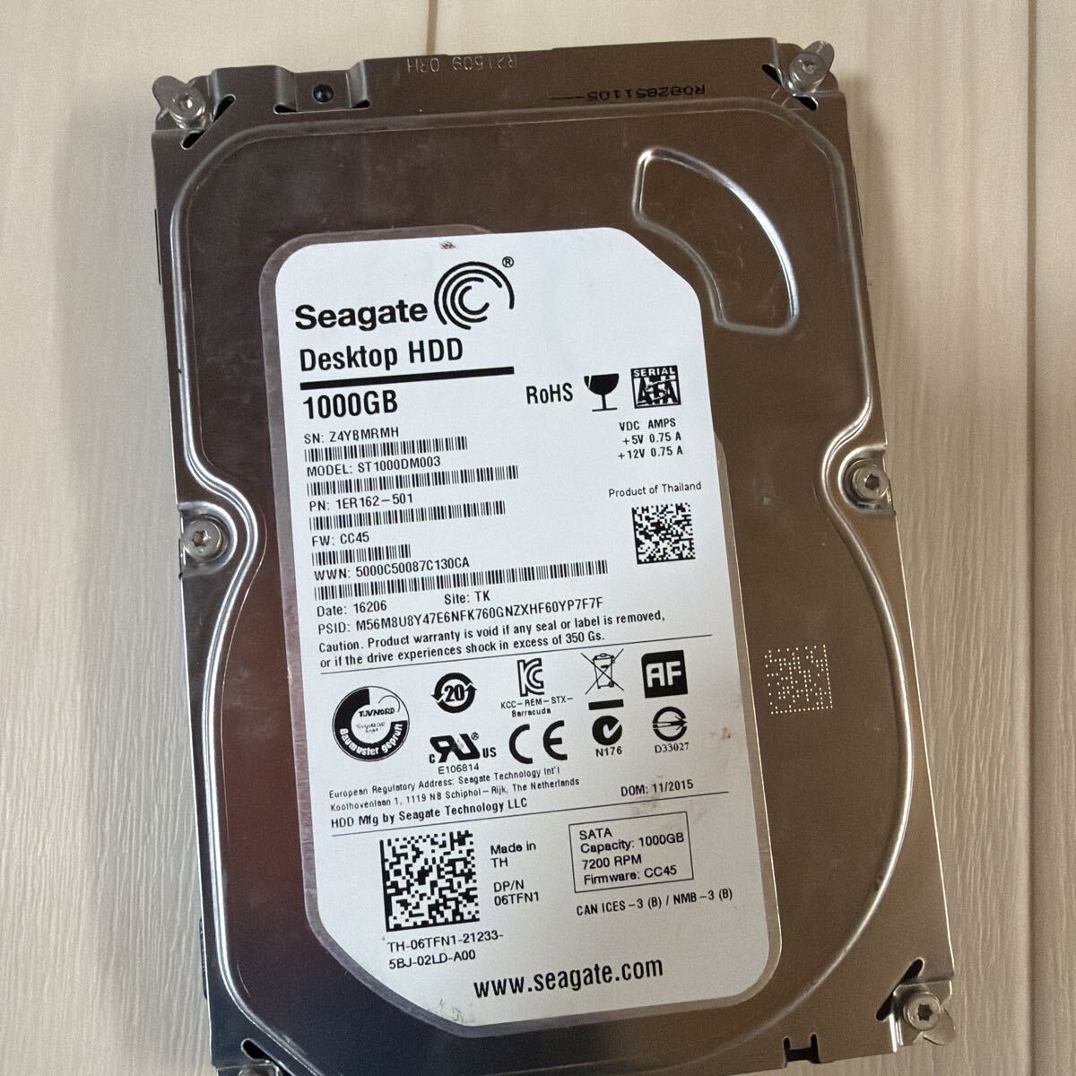 Seagate シーゲート HDD 1TB 動作品