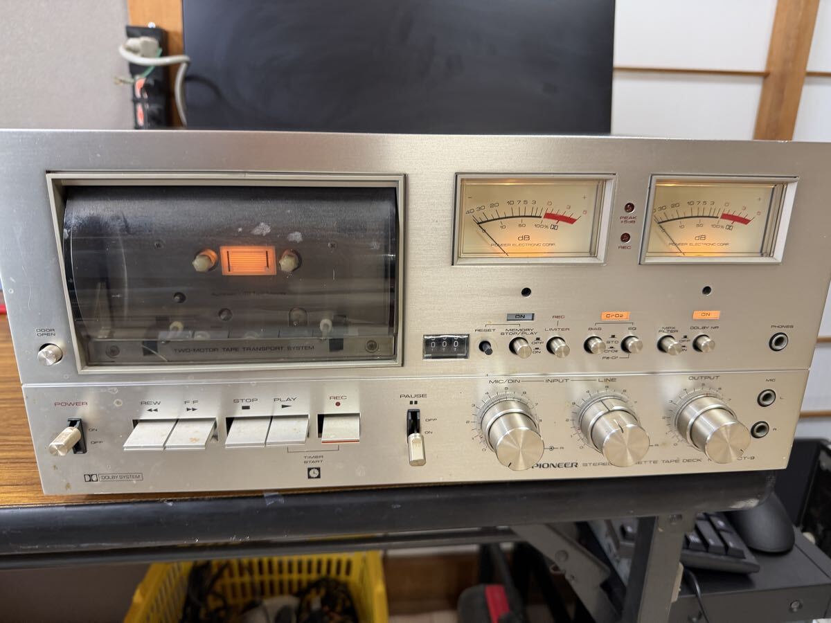 PIONEER パイオニア CT-9 カセットデッキ 昭和レトロ　通電済み　120サイズ