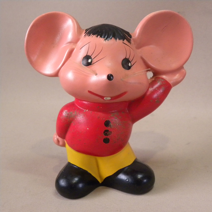 1970年代 当時物 無版権 トッポジージョ 陶器 貯金箱 ( 古い 昔の ビンテージ レトロ キャラクター 人形 フィギュア Vintage Topo Gigio )