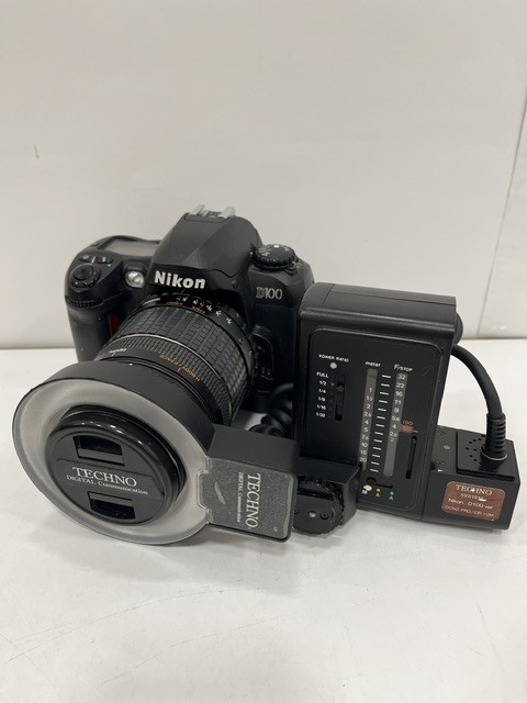 ★1円~★Nikon D100 デジタル一眼レフカメラ ボディ + TECHNO SYSTEM 歯科仕様レンズ DCN2-PRO バッテリーや箱付き