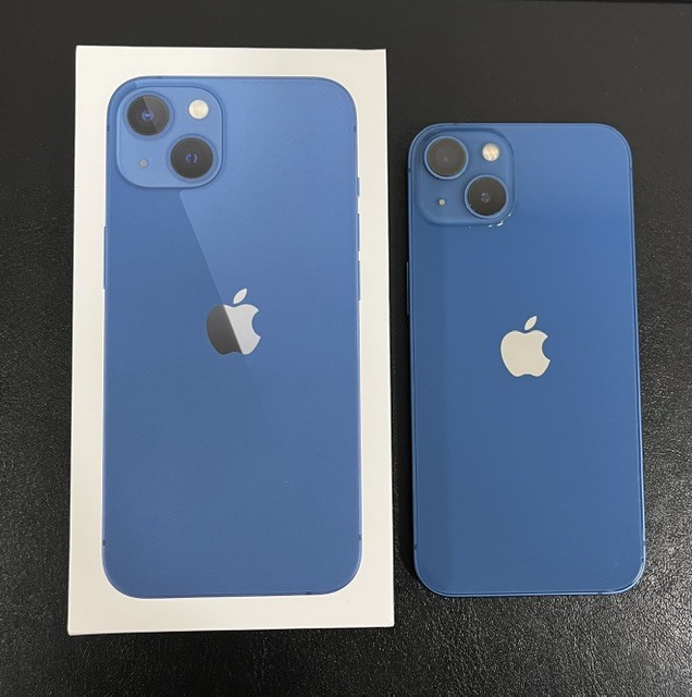 ★1円~★ iphone13 128GB ブルー MLNG3J/A バッテリー77％ SIMフリー IMEI〇 箱付き※稼働品