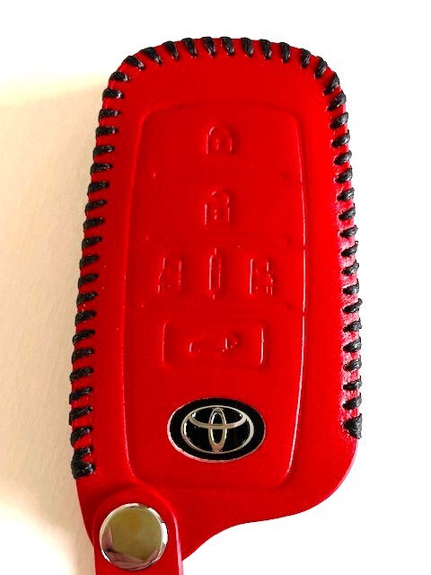 牛革ジャストフィット アルファード スマートキーケース 40系 赤色縫い糸黒 ヴォクシー キーケース アルファード キーケース 1