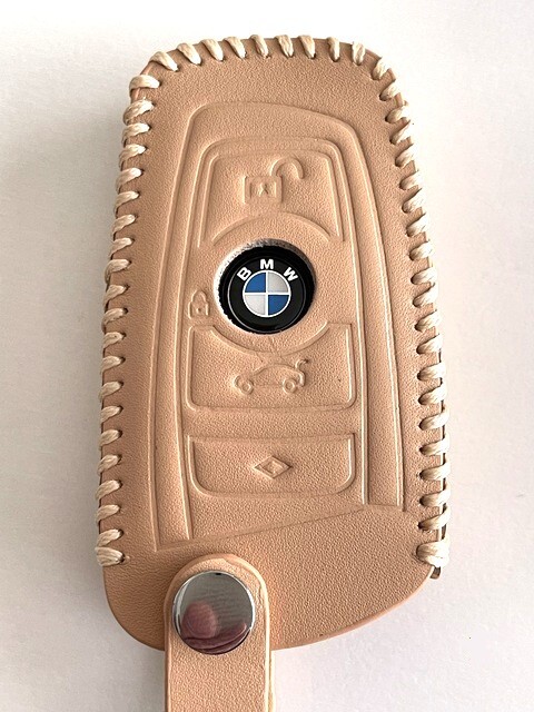 牛革 ジャストフィット BMW スマートキーケース Fシリーズ ベージュ色 BMW キーケース BMW F キーケース 1