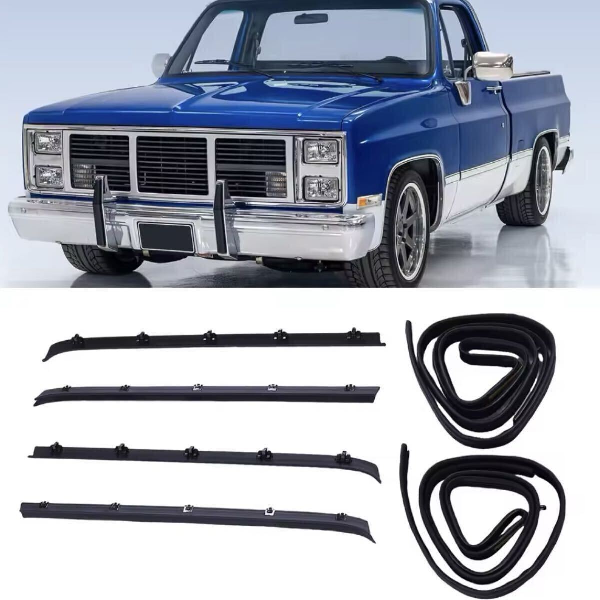 在庫有 ウェザーストリップ アウターモール インナーモール シボレー C-10 GMC ジミー ６点セット ゴムモール 新品
