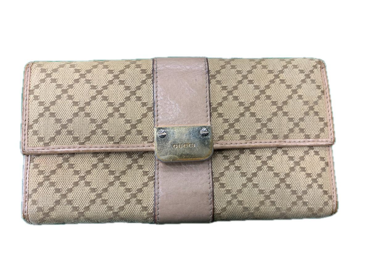 GUCCI グッチ 長財布 二つ折り財布 ウォレット GG柄 ベージュ #ki #16345