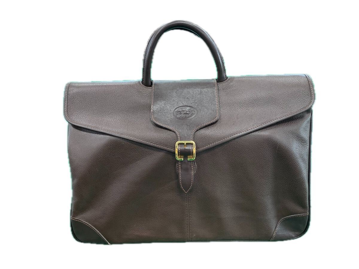 LONGCHAMP ロンシャン レザー ビジネスバッグ カバン メンズ 無地 ブラウン トートバッグ #ki #16352
