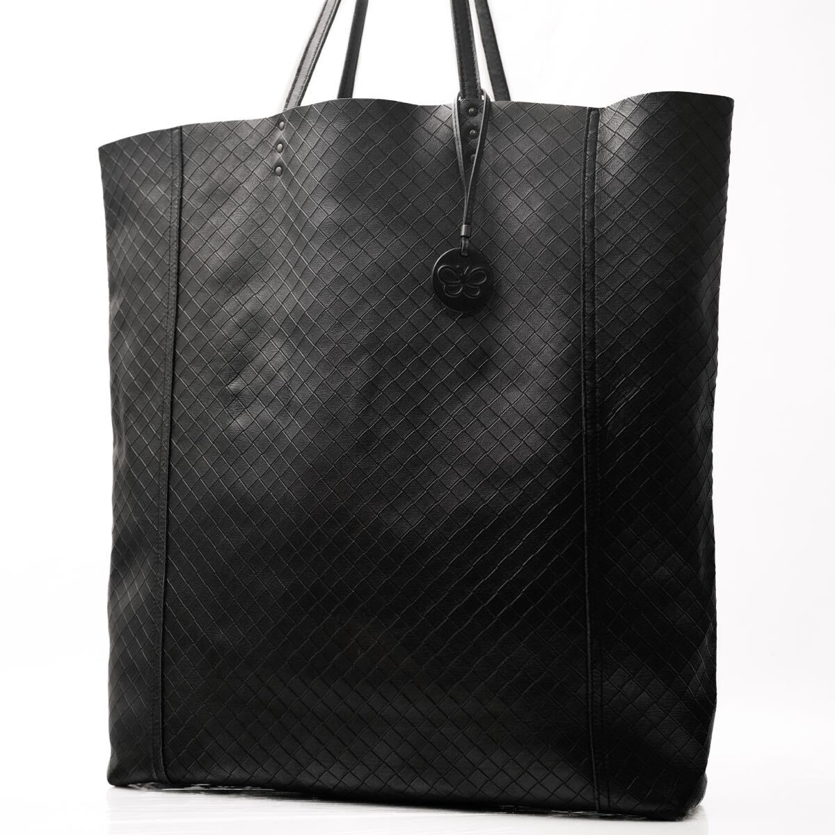 BOTTEGA VENETA ボッテガヴェネタ トートバッグ バッグ イントレッチオ　ミラージュ レザー ブラック A4 PC 収納 ビジネス メンズバッグ 