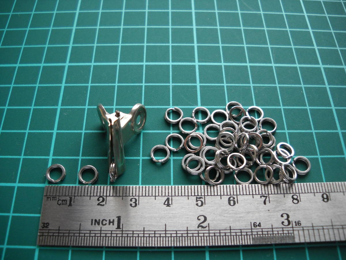 平打ちスプリットリング（ 扁平リング）約外径6.2mm内径4.4mm 50個 (ステンレス製)その2