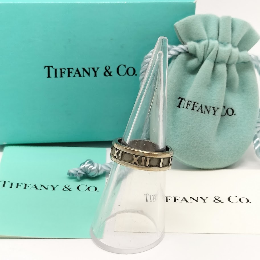 【AN-18】TIFFANY＆Co.　ティファニー　アトラスリング　指輪　11号　925刻印　保存袋　冊子　箱ケース入り　シルバーリング　SILVER