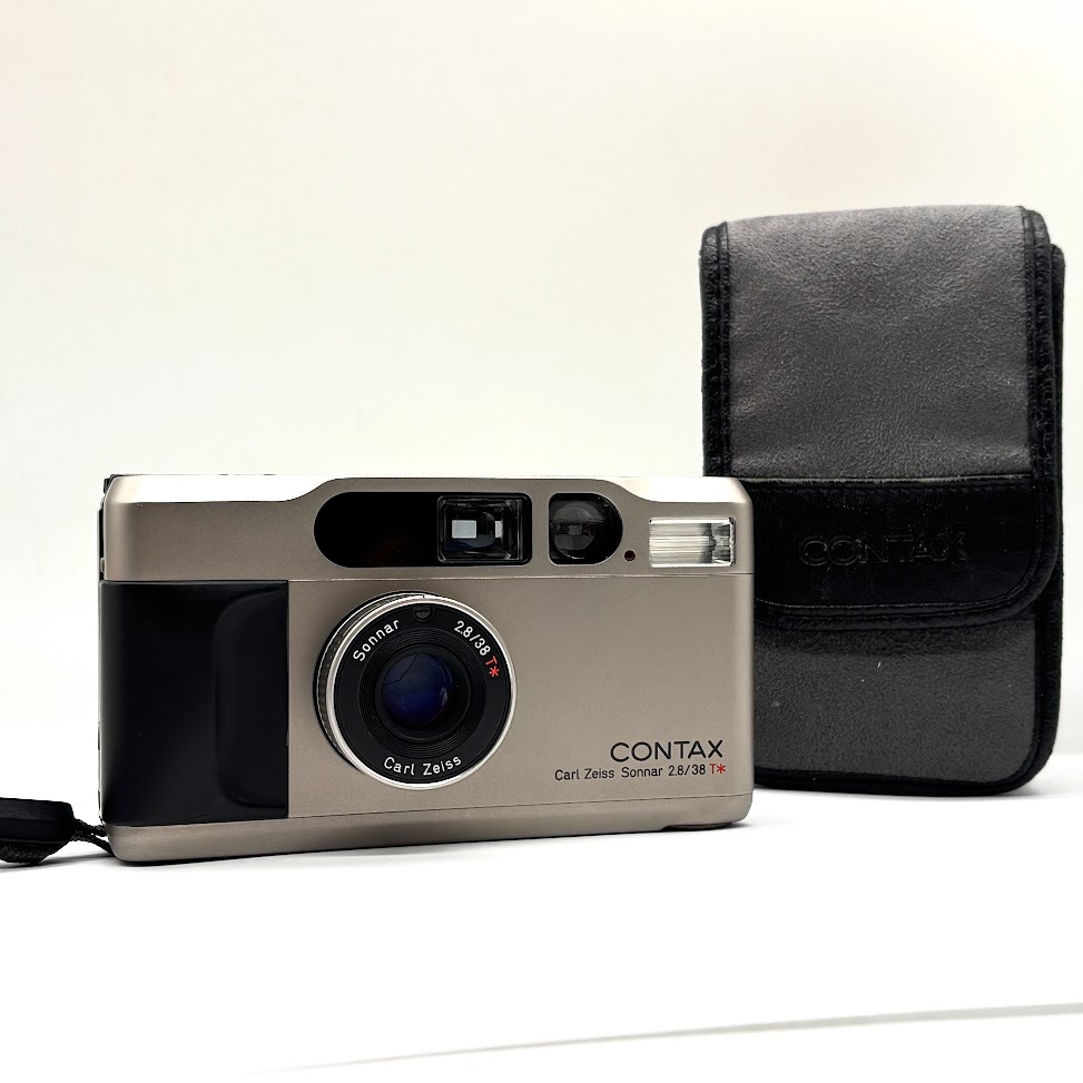 【S-9】通電確認済　CONTAX T2　コンタックスT2　コンパクトフィルムカメラ　Carl Zeiss Sonnar 2.8/38 T*　KYOCERA　ケース付　現状品