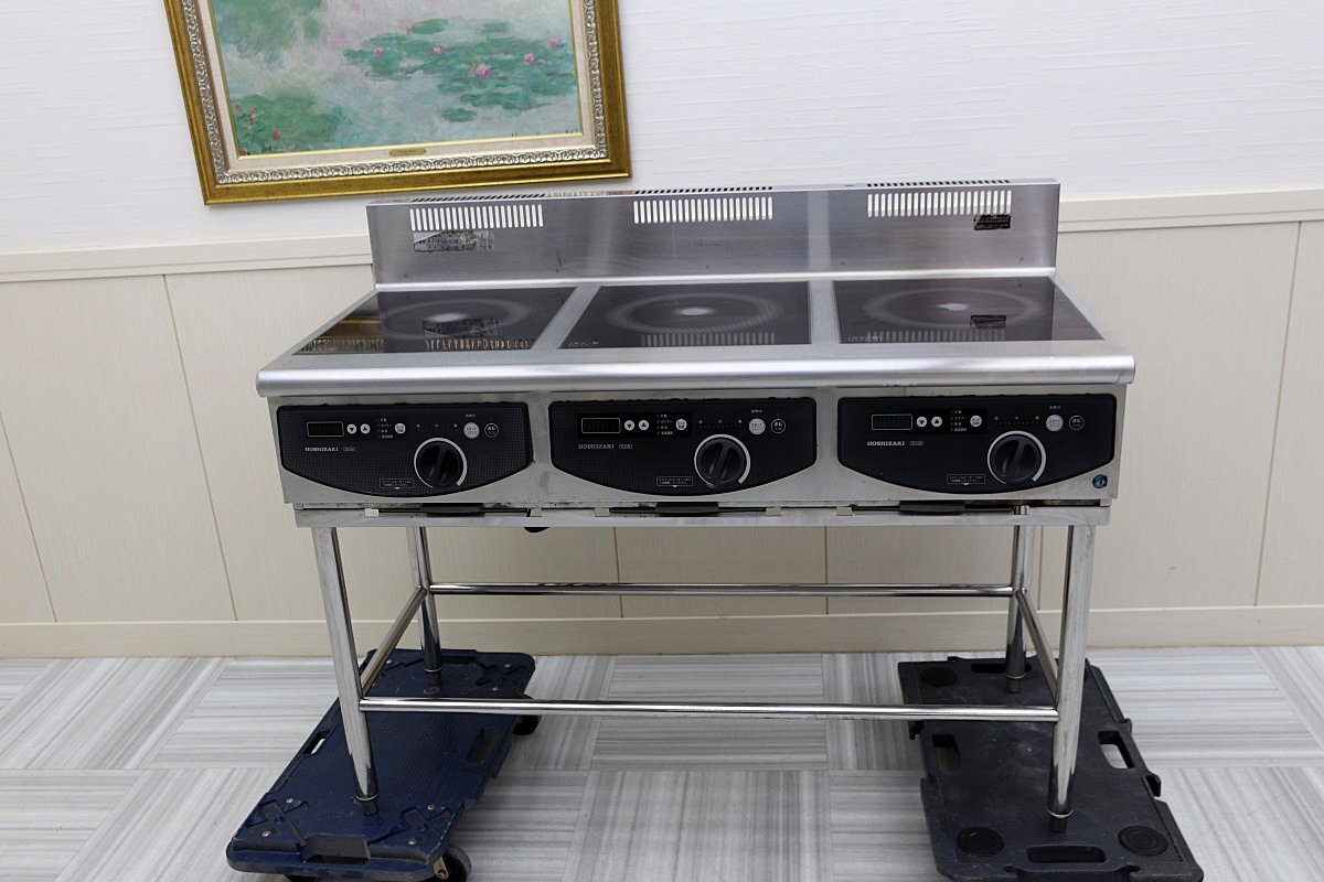 激安！ホシザキ星崎 テーブル型 IHコンロ 1200×600 電磁調理器 三相200V 3kw 3口 ハイパワー HIH-333T12B 厨房店舗業務用