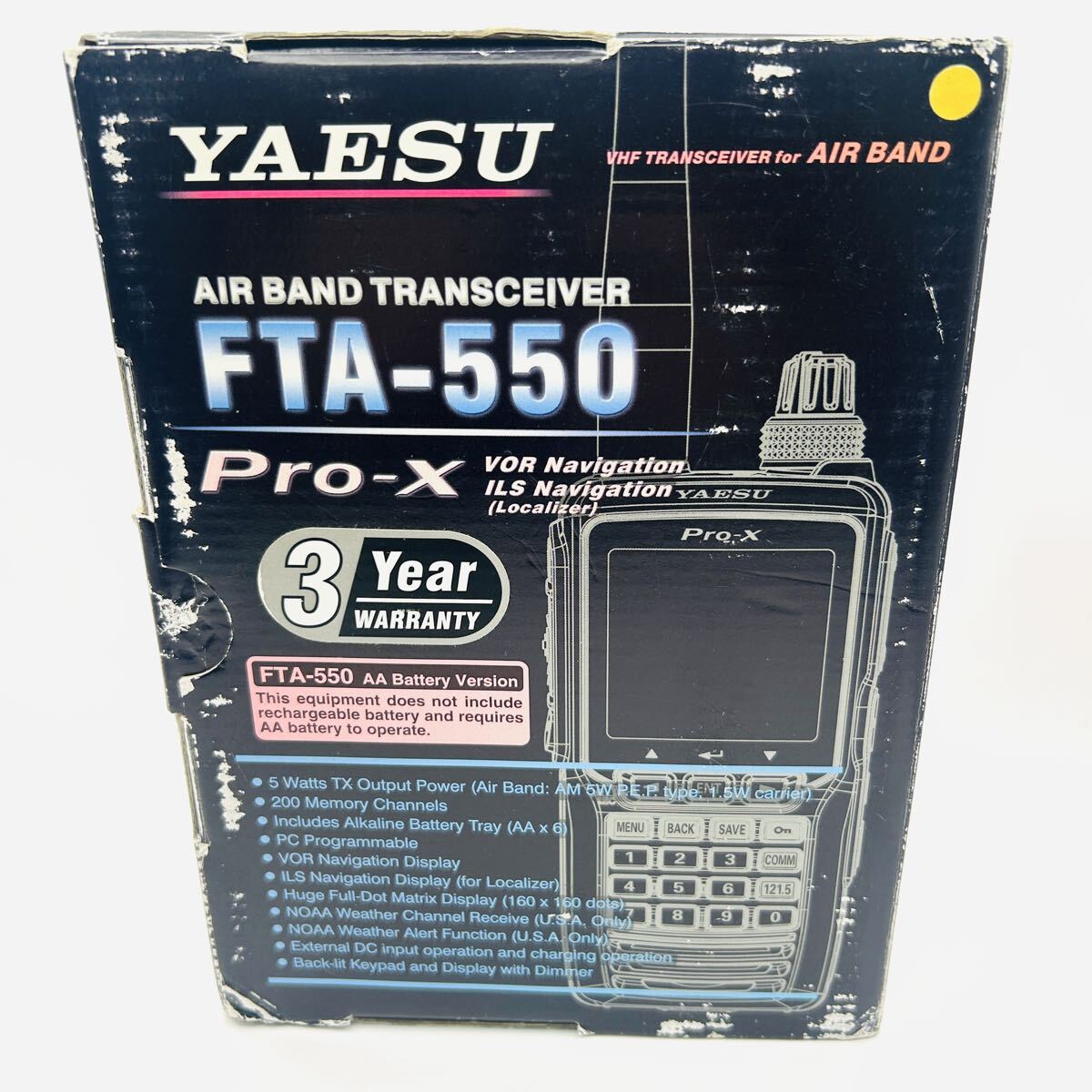 美品 YAESU 八重洲 AIR BAND トランシーバー 無線機 八重洲無線 FTA-550 PRO-X