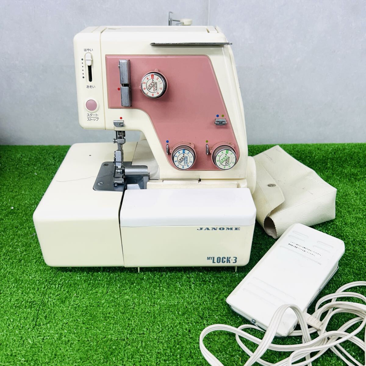 【1円〜】JANOME ジャノメ ロックミシン MYLOCK-3 モデル203 ハンドクラフト 手工芸 昭和レトロ ジャンク