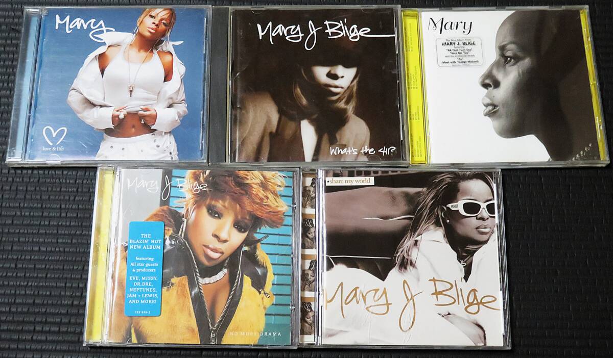 ◆Mary J. Blige◆ メアリー・J.ブライジ 5枚まとめて 5枚セット 5CD No More Drama, What's the 411?, Share My World, Love & Life