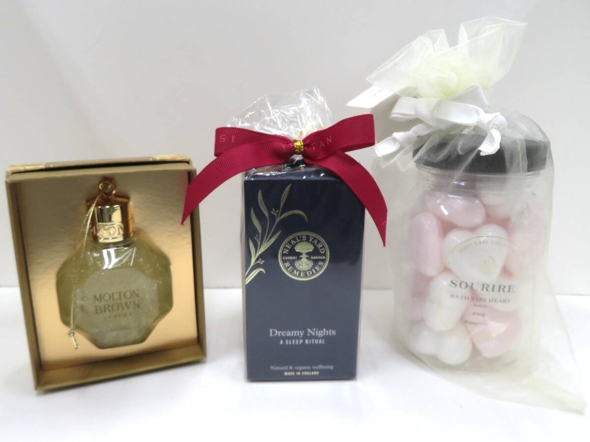 6S065EZ6◇MOLTON BROWN バス&シャワージェル/NEALS YARD REMEDIES ナイトピローミスト/Francfranc バスフィズ 計3点セット◇未使用