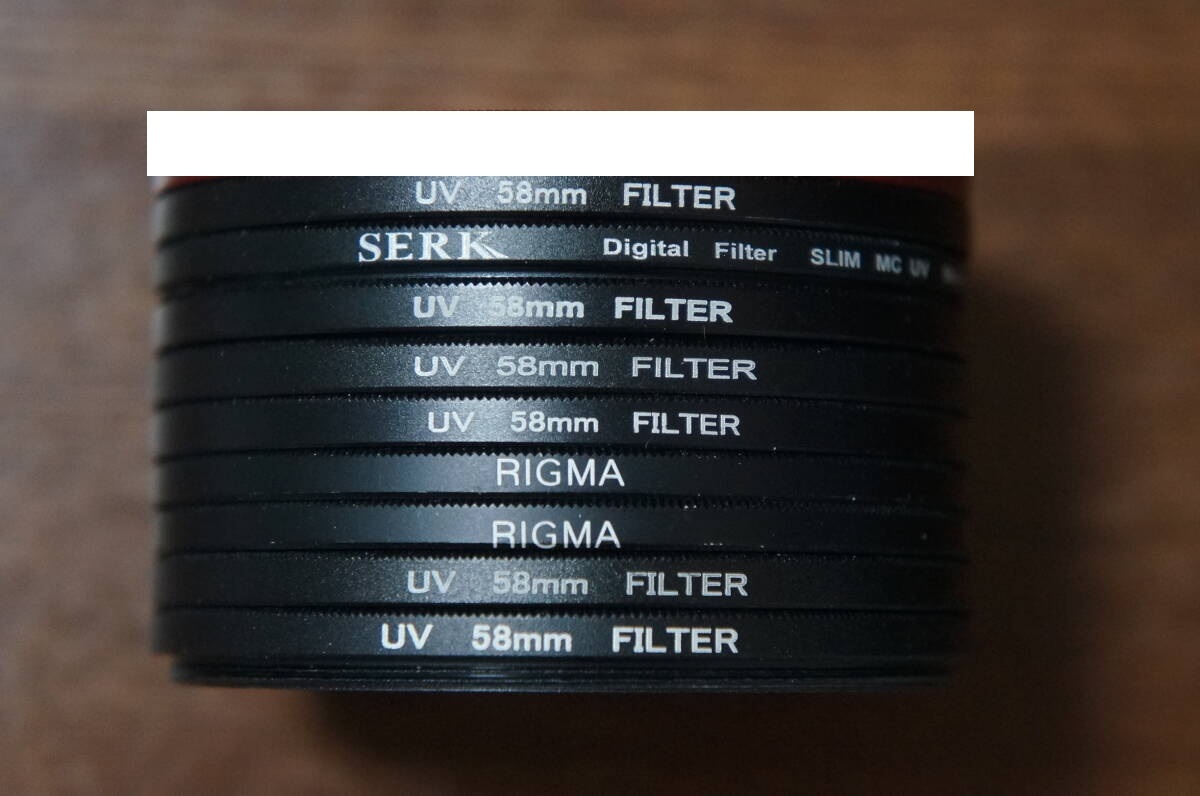 ◆説明必読◆【180円/枚】[58mm] 主にノーブランド 薄枠ワイドUVカットフィルター