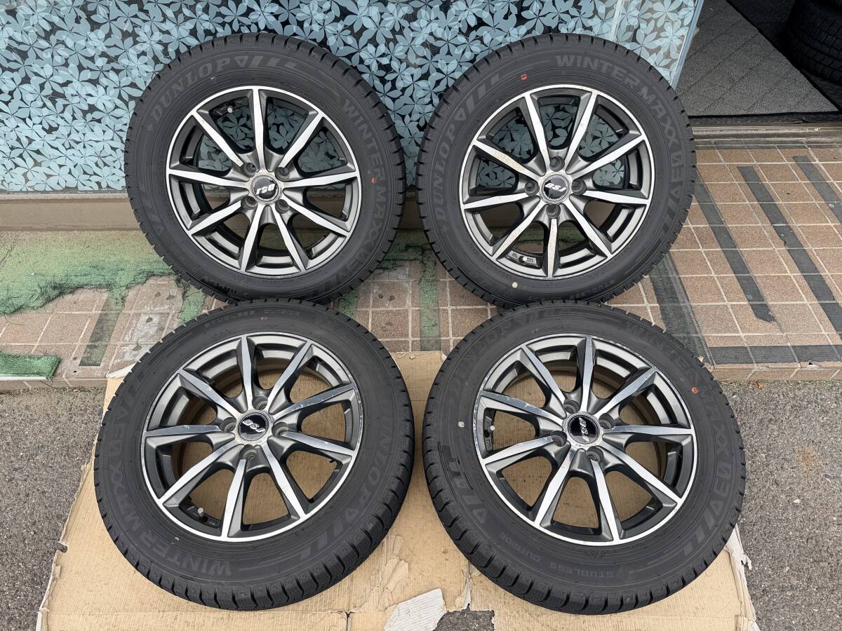 BSJ 15インチ 5.5J +38 PCD100 4穴/ダンロップ ウインターマックス03 WM03 175/65R15 2025年製 4本セット #748-4