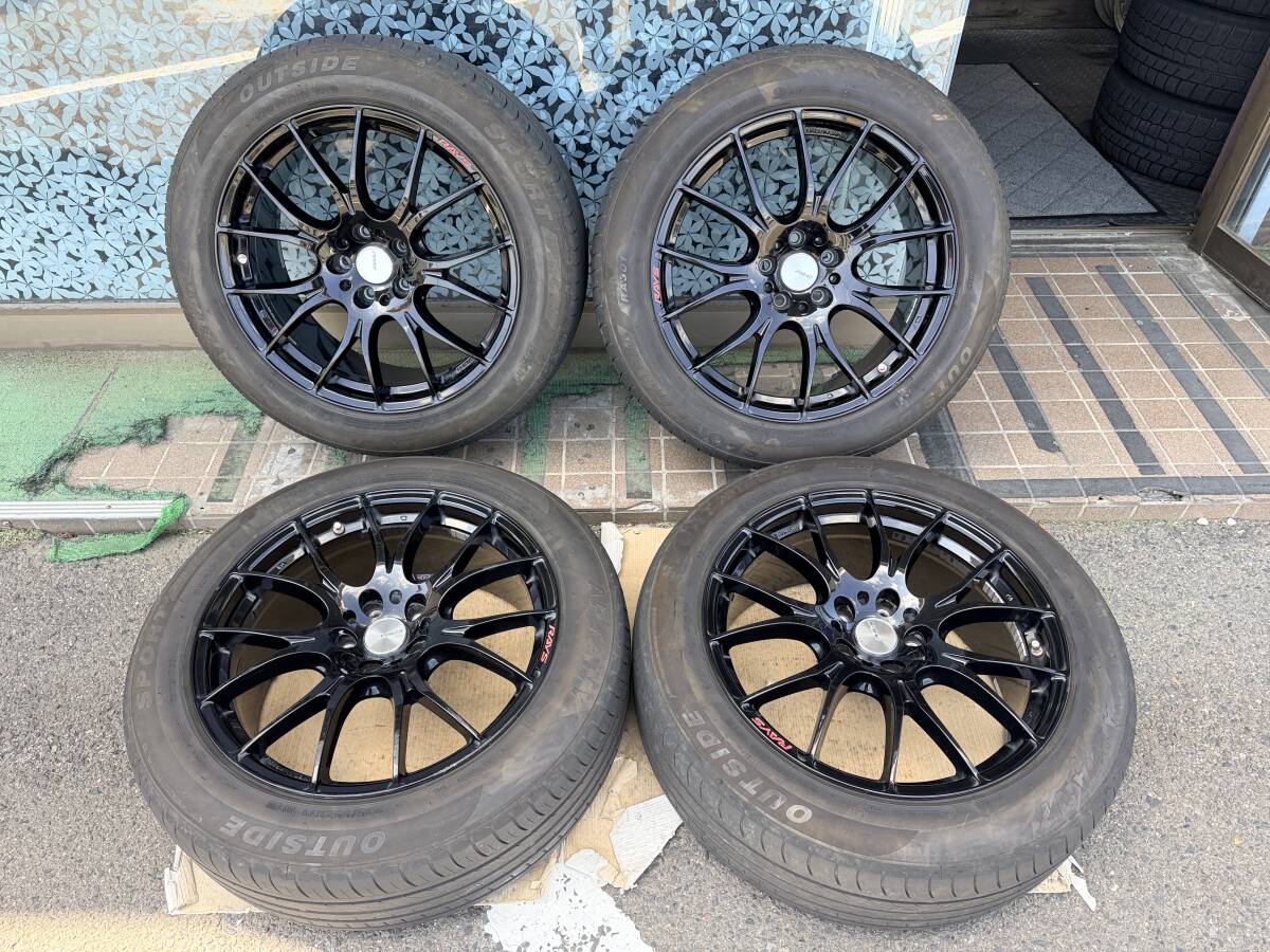 RAYS HOMURA 2×7 19インチ 8.5J +45 114.3 5穴/APTANY 235/55ZR19 2023年製 4本セット #749-2