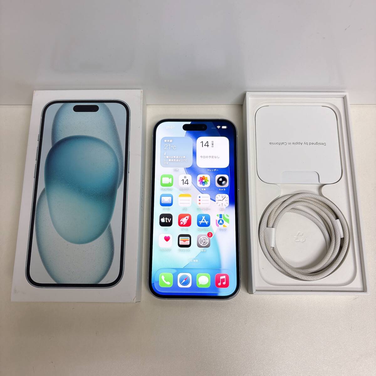 Apple iPhone 15 128GB ブルー SIMフリー MTML3J/A A3089 バッテリー83% 中古