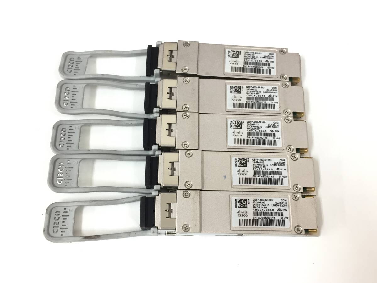 〇【5個セット】CISCO QSFP-40G-SR-BD 光 トランシーバー モジュール 動作品